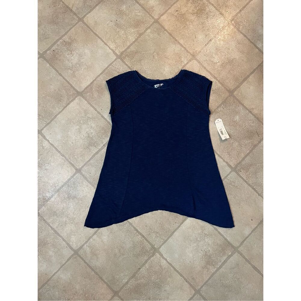 Arizona Jeans Girls XL 16 Navy Blue Top New